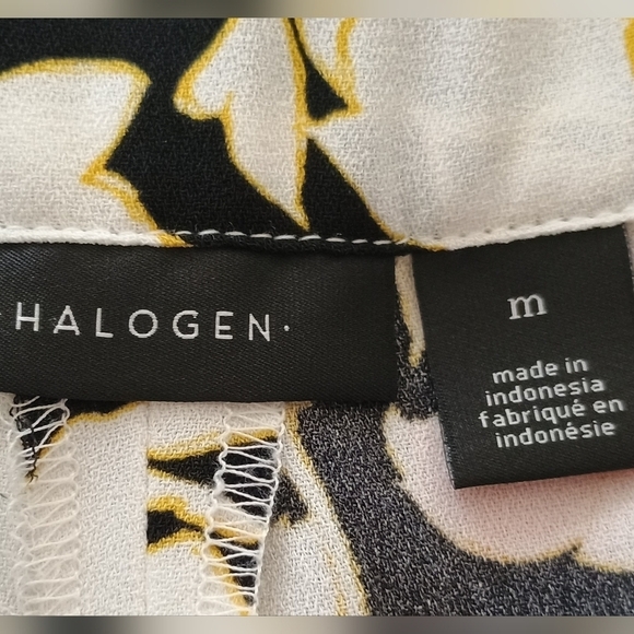 Halogen Floral Black and White Wide-Leg Pants - Picture 5 of 7